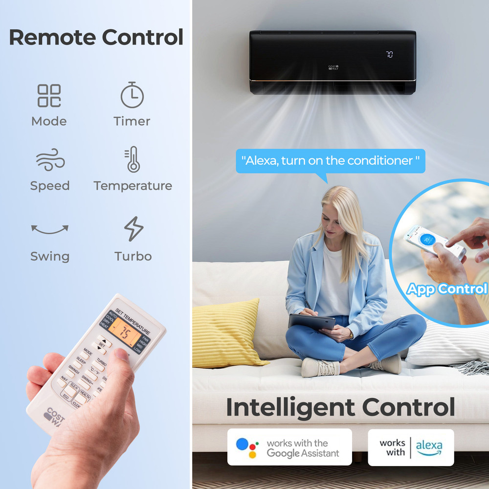 9100 BTU 205 SEER2 WiFi Mini Split AC 115V AlexaCompatible EnergyEfficient Cooling 4