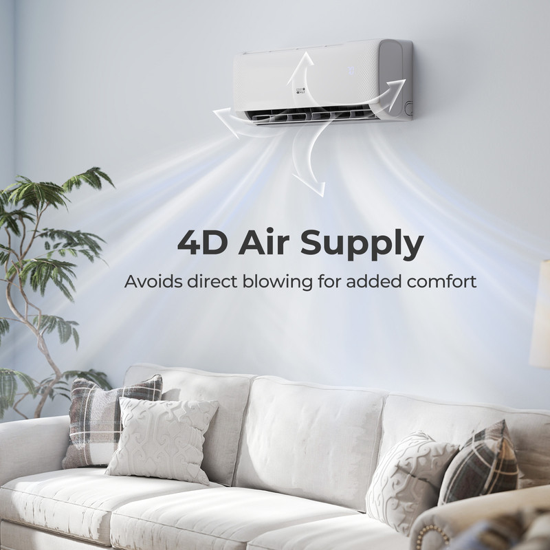 Airtural Series 12000 BTU Mini Split AC, 22 SEER2, WiFi-Enabled, Works with Alexa (115V)