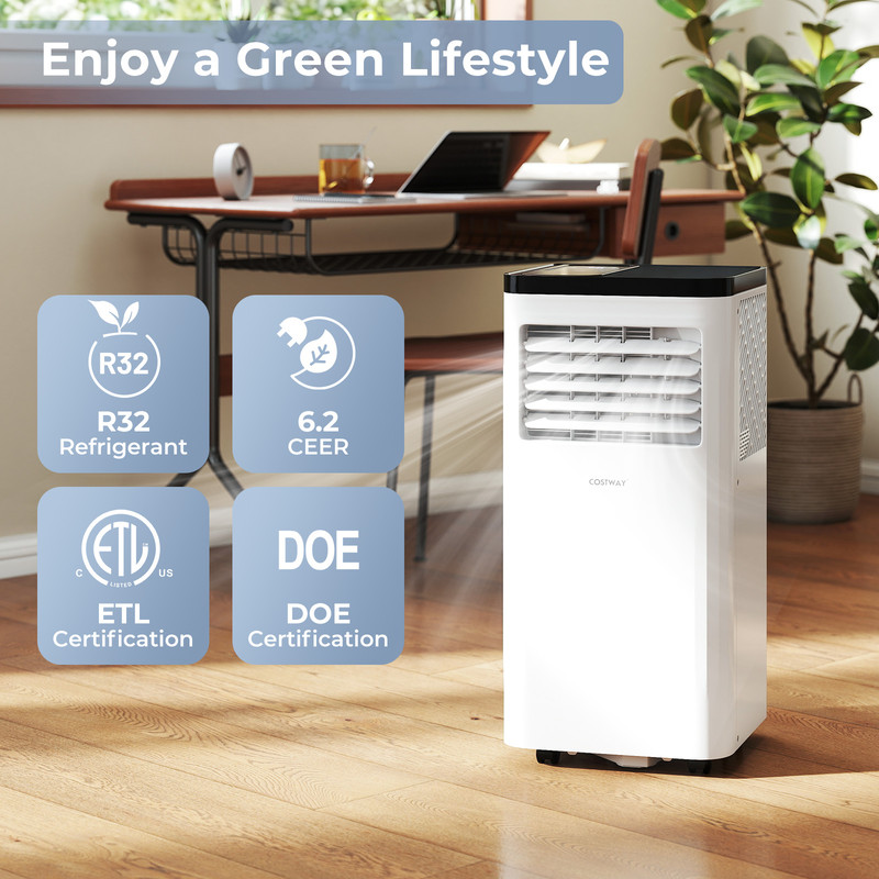 Portable Air Conditioner 3-in-1, 8000/10000 BTU Floor AC Unit with Fan & Dehumidifier (Room Cooling)