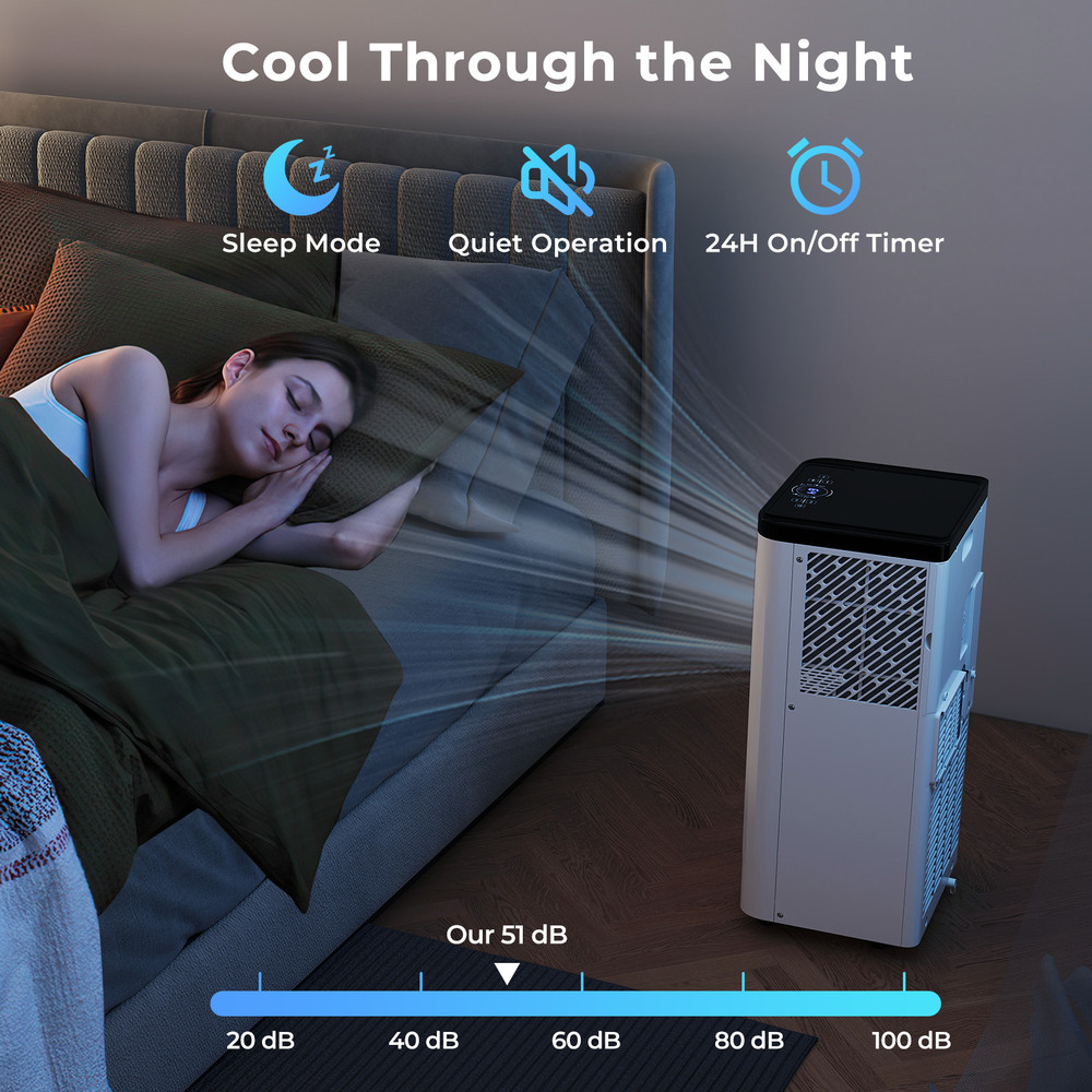 Portable AC Unit, 8000/10000 BTU 3-in-1 Floor Air Conditioner for Home & Office