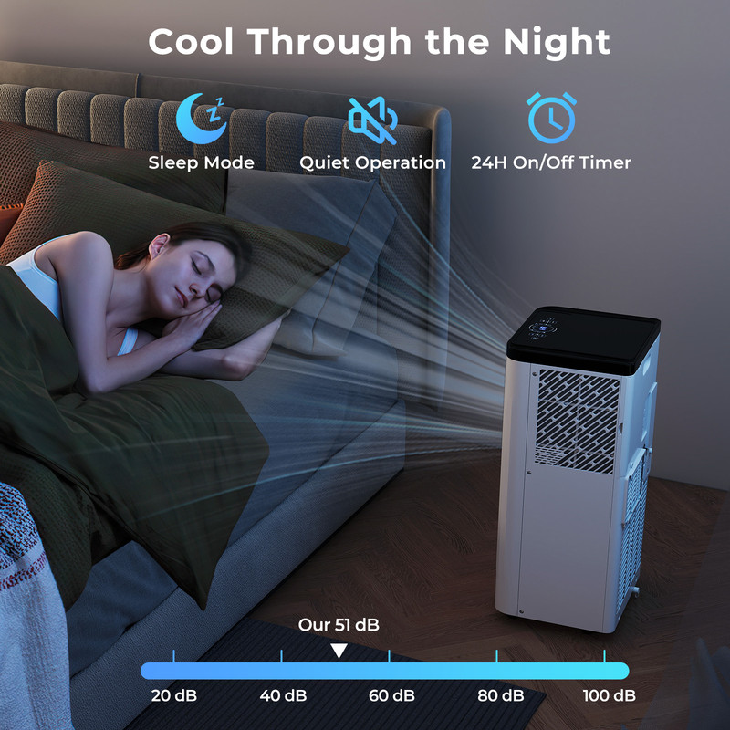 Portable AC Unit, 8000/10000 BTU 3-in-1 Floor Air Conditioner for Home & Office