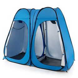 oversized pop up shower tent with window, floor & storage pocket, 2-person camping shelter