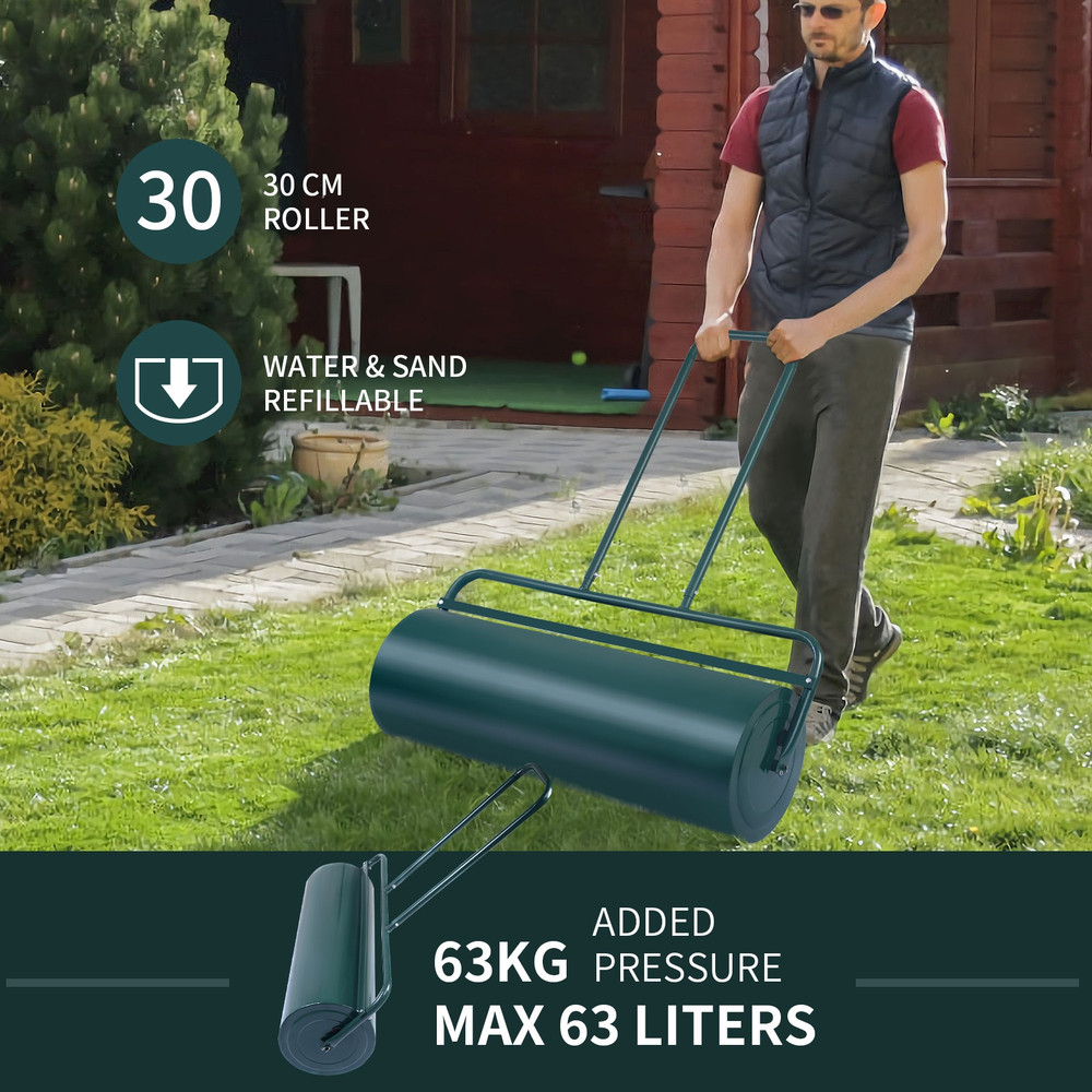36 X 12 Tow Lawn Roller WaterFilled Metal Push Roller For Lawns Gardens 5