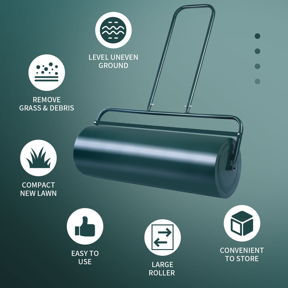 36 X 12 Tow Lawn Roller WaterFilled Metal Push Roller For Lawns Gardens 6