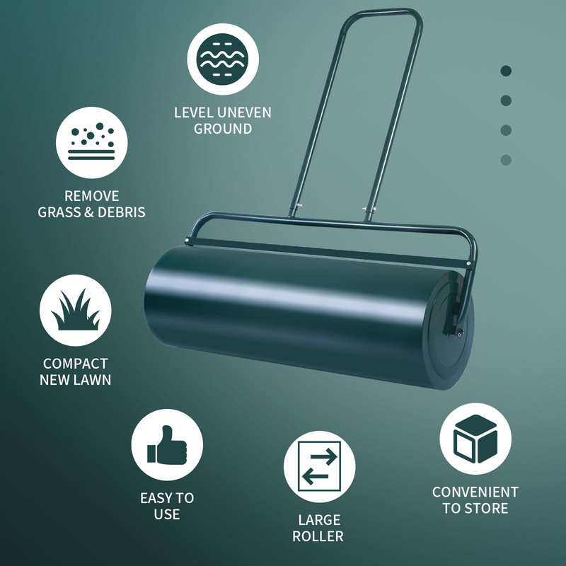 36 X 12 Tow Lawn Roller WaterFilled Metal Push Roller For Lawns Gardens 6