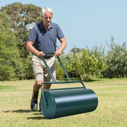24" heavy duty tow lawn roller water filled metal push roller for seeding & leveling