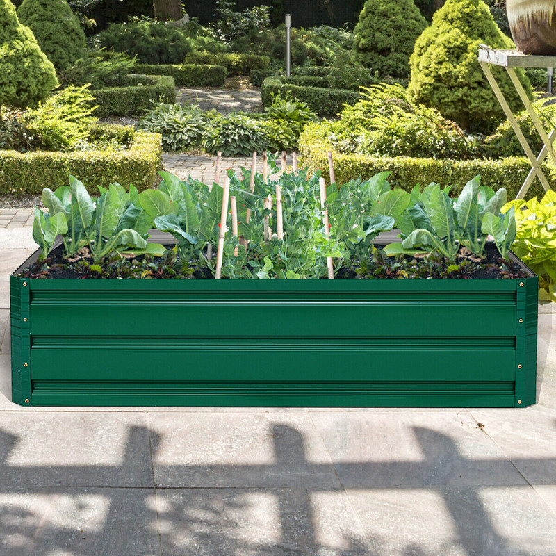 Patio Raised Garden Bed for Vegetables & Flowers Durable Steel Planter Box