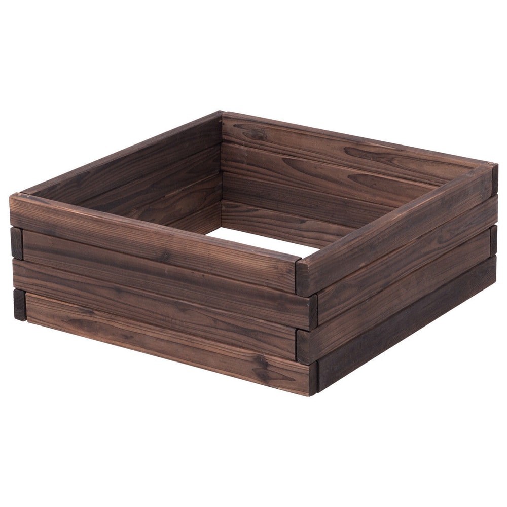 Square Raised Garden Bed for Flowers & Vegetables, Wood Planter Box for Seeds & Plants