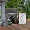 Outdoor Garbage Can Storage Shed,Horizontal Galvanized Steel Shed with Hydraulic Lid