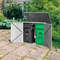 Outdoor Garbage Can Storage Shed,Horizontal Galvanized Steel Shed with Hydraulic Lid