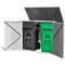 Outdoor Garbage Can Storage Shed,Horizontal Galvanized Steel Shed with Hydraulic Lid