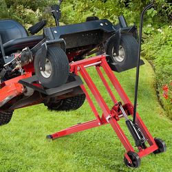 hydraulic lawnmower lift jack for tractors and zero turn riding lawn mowers