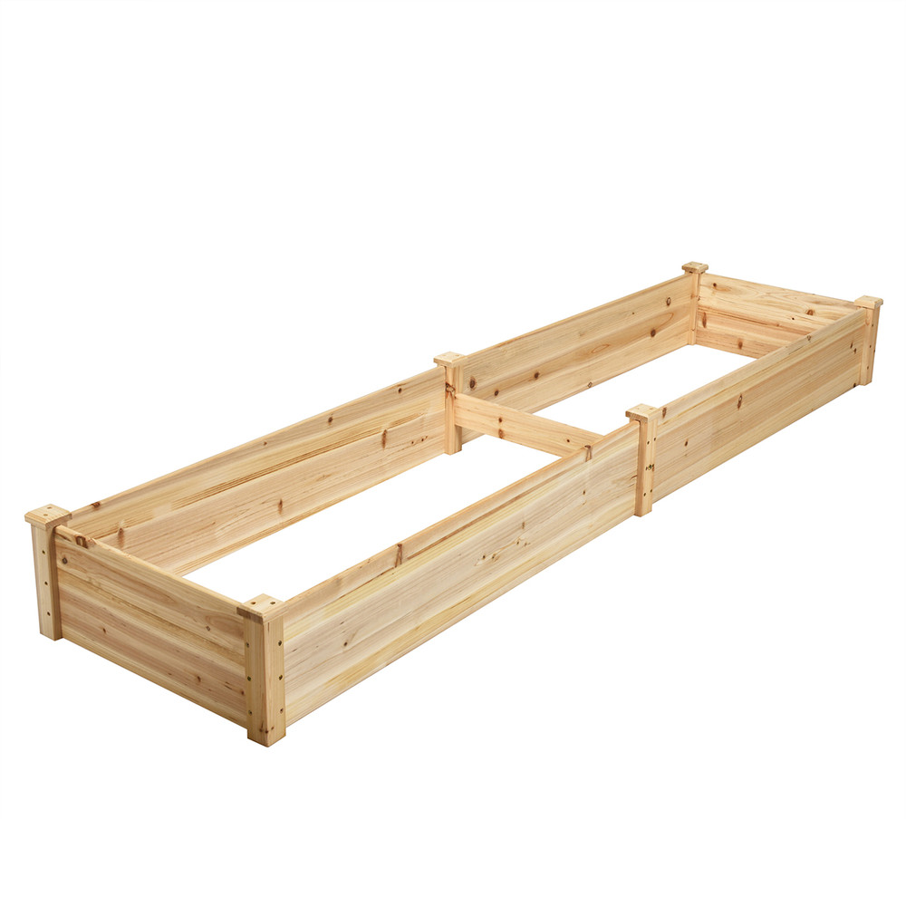 Extra Large Raised Garden Bed, Natural Fir Wood Planter for Vegetables, Fruits & Plants