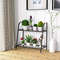 2-Tier Patio Metal Plant Stand Indoor Outdoor Flower Shelf | Heavy-Duty Steel Plant Display Rack for Garden Balcony