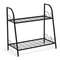2-Tier Patio Metal Plant Stand Indoor Outdoor Flower Shelf | Heavy-Duty Steel Plant Display Rack for Garden Balcony