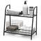 2-Tier Patio Metal Plant Stand Indoor Outdoor Flower Shelf | Heavy-Duty Steel Plant Display Rack for Garden Balcony