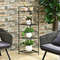 4 Tier Folding Metal Shelf Plant Stand, Corner Storage Rack with Open Shelves for Indoor Outdoor Display, Foldable