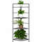 4 Tier Folding Metal Shelf Plant Stand, Corner Storage Rack with Open Shelves for Indoor Outdoor Display, Foldable