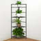 4 Tier Folding Metal Shelf Plant Stand, Corner Storage Rack with Open Shelves for Indoor Outdoor Display, Foldable