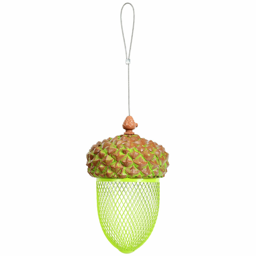 Metal Acorn Wild Bird Feeder Outdoor Hanging Food Dispenser for Garden Yard Backyard Patio Decor Squirrel-Proof Durable