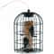 Squirrel-Proof Caged Tube Wild Bird Feeder, Outdoor Metal Seed Guard & Deterrent