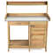 Outdoor Garden Wooden Work Station Potting Bench, Heavy-Duty Fir Wood with Waterproof Design