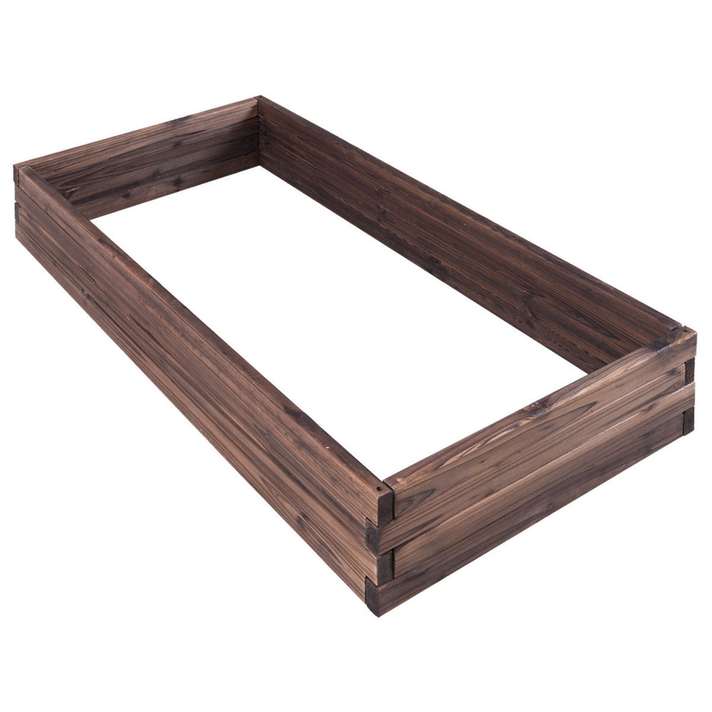 Wooden Raised Garden Bed Kit, Elevated Planter Box for Herbs, Flowers & Veggies