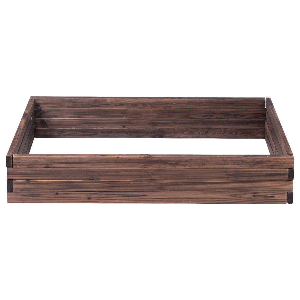 Wooden Raised Garden Bed Kit, Elevated Planter Box for Herbs, Flowers & Veggies