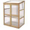 Premium Garden Portable Wooden Greenhouse with Double Shelves & Foldable Top for Patio, Balcony & Deck Plant Display