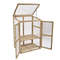 Premium Garden Portable Wooden Greenhouse with Double Shelves & Foldable Top for Patio, Balcony & Deck Plant Display