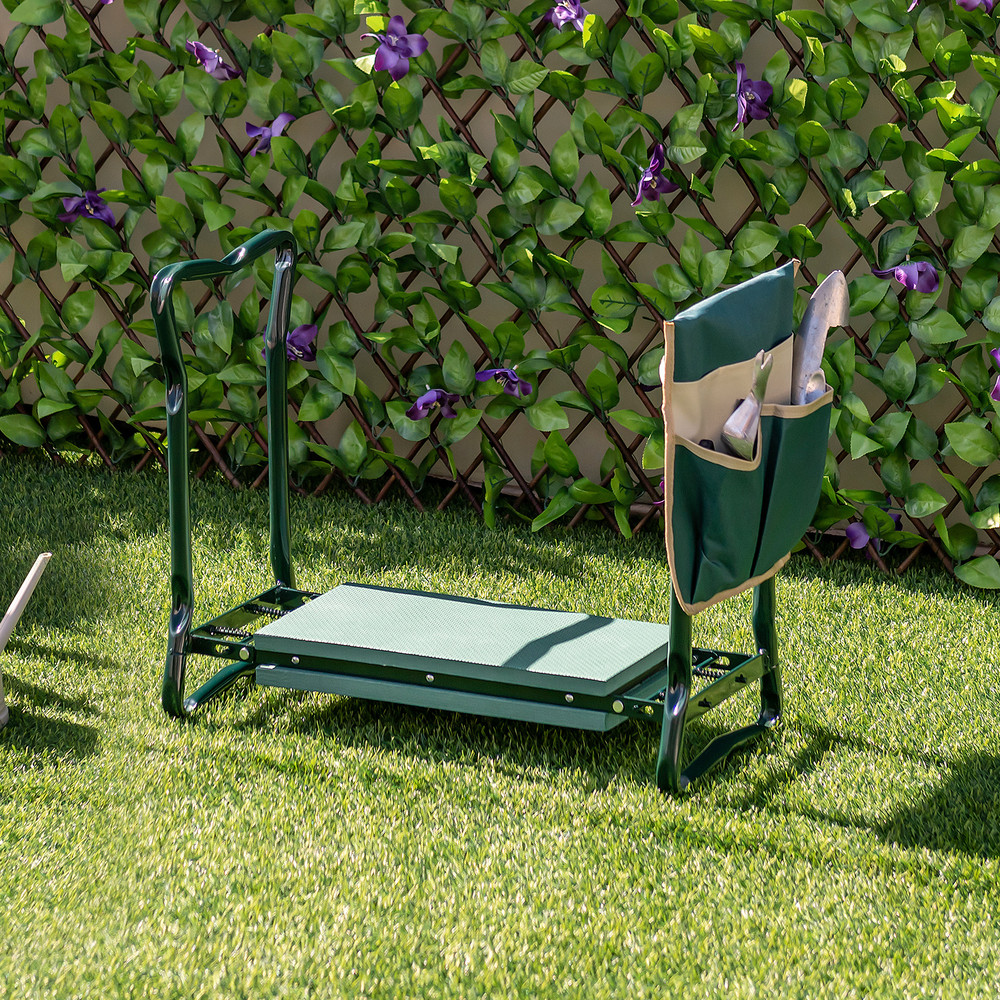 Folding Sturdy Garden Kneeler Pad And Cushion Seat HeavyDuty SteelFrame Garden Stool With EVA Comfo 1