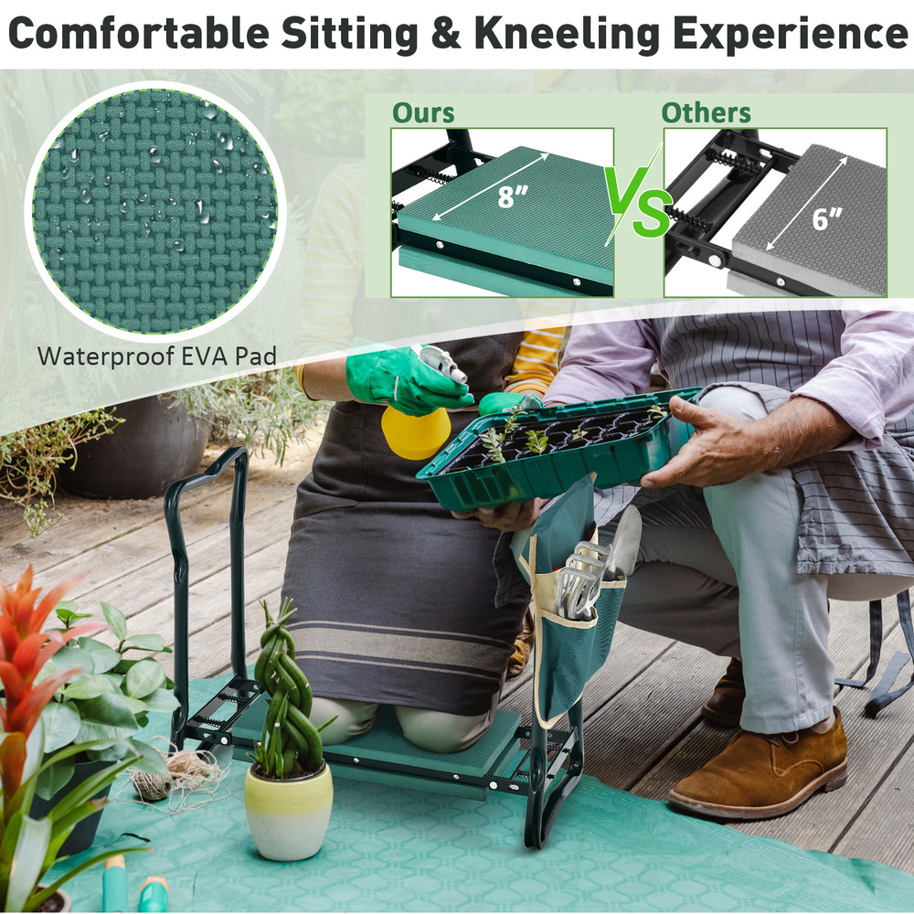 Folding Sturdy Garden Kneeler Pad And Cushion Seat HeavyDuty SteelFrame Garden Stool With EVA Comfo 3