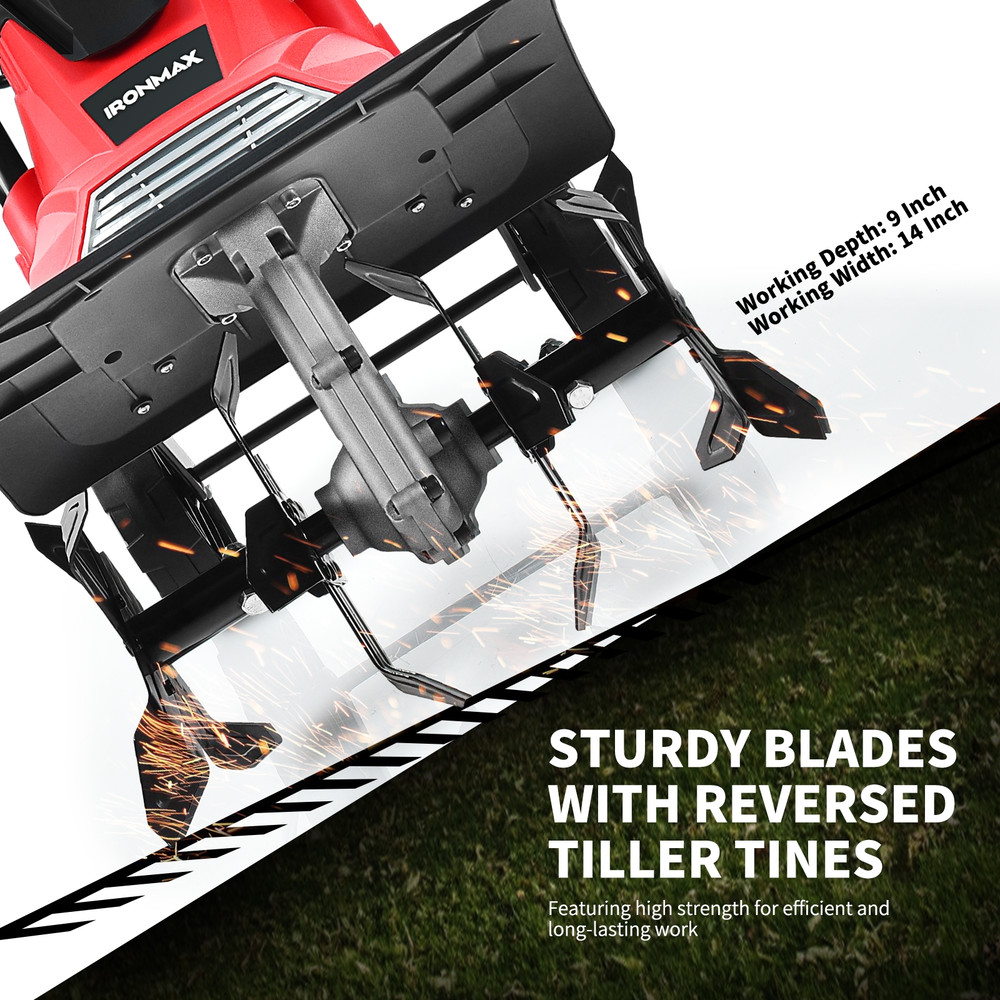 14Inch 10 Amp Corded Electric Tiller And Cultivator With 9Inch Tilling Depth Ergonomic Handle Safe 2