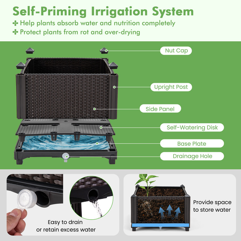 Durable Plastic Raised Garden Bed With Legs Elevated Planter Kit For Vegetables Flowers Herbs Self 6