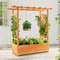 Raised Garden Bed with Trellis Natural Fir Wood Planter for Climbing Plants & Hanging Pots