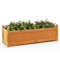 Wooden Rectangular Garden Bed with Drainage System Natural Fir Wood Planter Box
