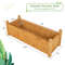 Wooden Rectangular Garden Bed with Drainage System Natural Fir Wood Planter Box