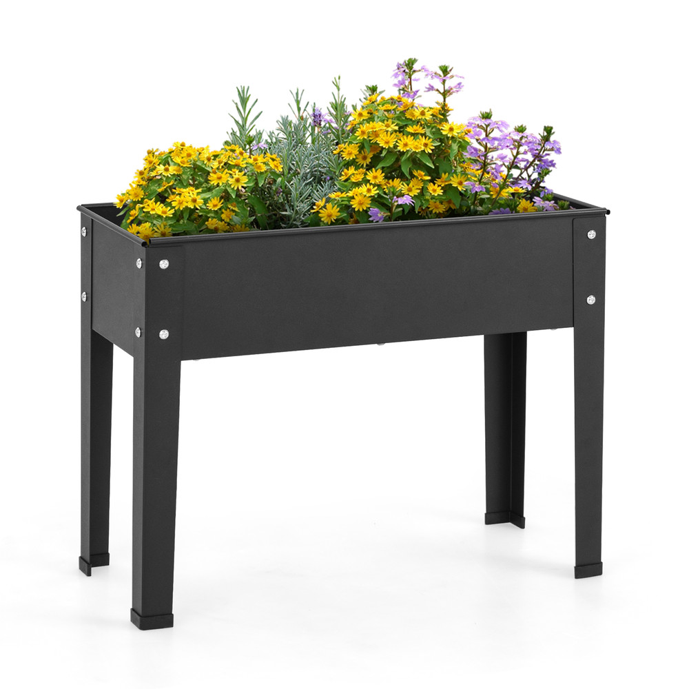 Metal Raised Garden Bed with Legs & Drainage Holes, Perfect for Vegetables & Flowers