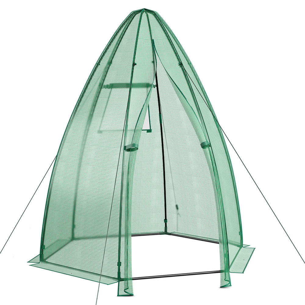 Portable Mini Greenhouse, 5.5 x 5.5 x 6 Ft with All-Weather PE Cover for Year-Round Gardening
