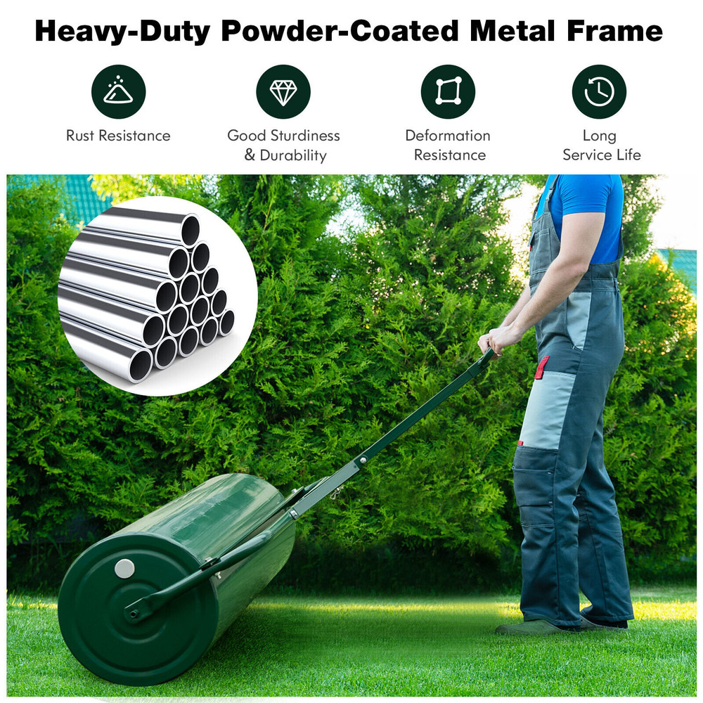 HeavyDuty 39Inch Tow Lawn Roller Wide Push Design For Effortless Leveling 6
