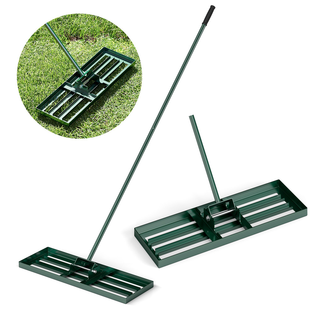 Lawn Leveling Rake with Ergonomic Handle, Heavy Duty Metal Yard Tool for Soil, Sand, Topdressing & Garden Lawn Care