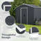 Outside Storage Shed with Lock Air Window, 6x7 FT Metal Tool Organizer for Garden, Lawn Equipment, Garbage Bins, Bikes