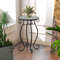 Small Plant Stand with Weather Resistant Ceramic Tile Tabletop, Outdoor Mosaic Side Table for Patio, Balcony, Garden