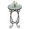 Small Plant Stand with Weather Resistant Ceramic Tile Tabletop, Outdoor Mosaic Side Table for Patio, Balcony, Garden