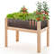 30/47 Inch Wooden Raised Garden Bed Elevated Planter Box with Legs & Acrylic Panels for Outdoor Vegetables Flowers Herbs