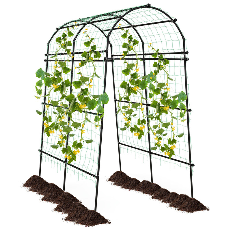 7.5 Feet Garden Arch Trellis with PE Coated Metal Structure for Climbing Plants, Weddings, Outdoor Garden Arbor Support