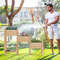3-Tier Wooden Raised Garden Bed with Storage Shelf, Elevated Planter Box for Vegetables, Herbs, Flowers, Outdoor