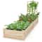 Raised Garden Bed with Planter Box and Trellis, Wooden Outdoor Elevated Planter for Vegetables Flowers Herbs
