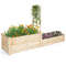 Raised Garden Bed with Trellis Planter Box, 2-Tier Wooden Elevated Garden Box for Vegetables, Herbs & Climbing Plants