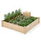 Raised Garden Bed with Compost Bin, Open-Bottom Wood Planter Box for Vegetables, Herbs, and Flowers, Natural Fir Outdoor
